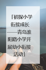 初探小学 衔接成长——青岛淮阳路小学开展幼小衔接活动