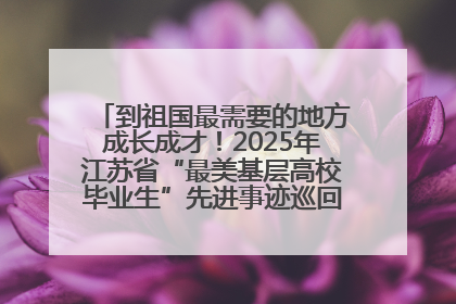 到祖国最需要的地方成长成才！2025年江苏省“最美基层高校毕业生”先进事迹巡回宣讲会在宁启动