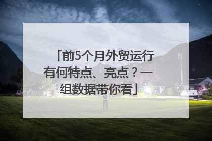 前5个月外贸运行有何特点、亮点？一组数据带你看
