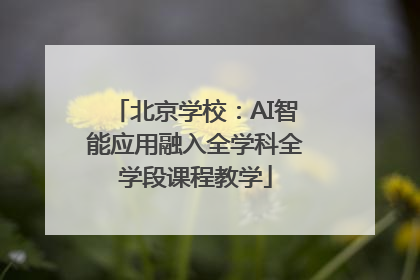 北京学校：AI智能应用融入全学科全学段课程教学