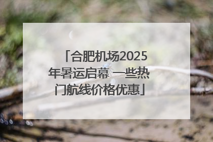 合肥机场2025年暑运启幕 一些热门航线价格优惠