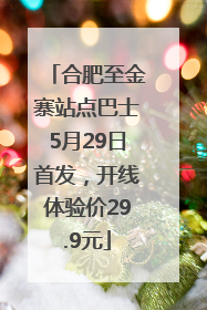 合肥至金寨站点巴士5月29日首发，开线体验价29.9元