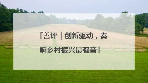 善评｜创新驱动，奏响乡村振兴最强音