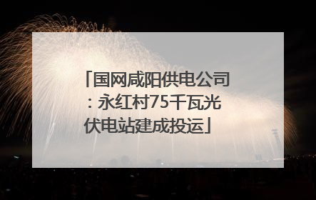 国网咸阳供电公司：永红村75千瓦光伏电站建成投运