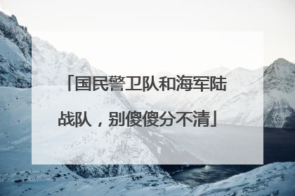 国民警卫队和海军陆战队，别傻傻分不清