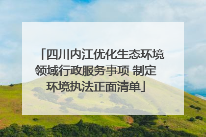 四川内江优化生态环境领域行政服务事项 制定环境执法正面清单