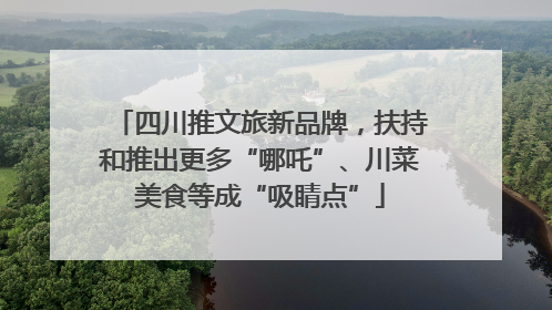 四川推文旅新品牌，扶持和推出更多“哪吒”、川菜美食等成“吸睛点”