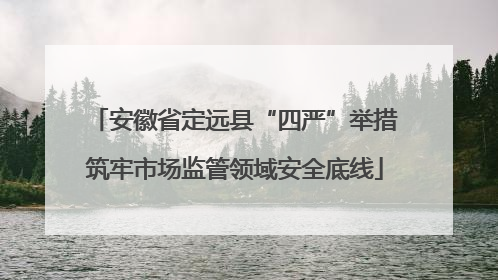 安徽省定远县“四严”举措筑牢市场监管领域安全底线