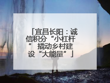 宜昌长阳：诚信积分“小杠杆” 撬动乡村建设“大能量”