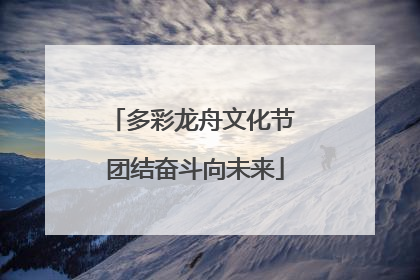 多彩龙舟文化节 团结奋斗向未来