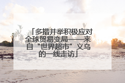 多措并举积极应对全球贸易变局——来自“世界超市”义乌的一线走访