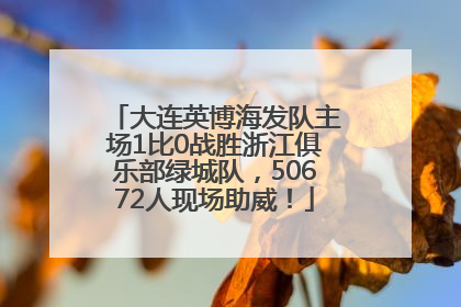 大连英博海发队主场1比0战胜浙江俱乐部绿城队，50672人现场助威！