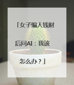 女子骗人钱财后问AI：我该怎么办？