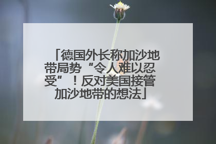 德国外长称加沙地带局势“令人难以忍受”！反对美国接管加沙地带的想法