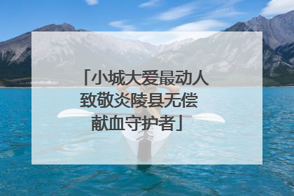 小城大爱最动人 致敬炎陵县无偿献血守护者