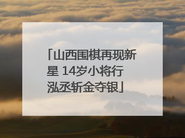 山西围棋再现新星 14岁小将行泓丞斩金夺银