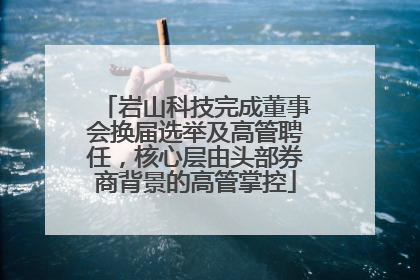 岩山科技完成董事会换届选举及高管聘任，核心层由头部券商背景的高管掌控