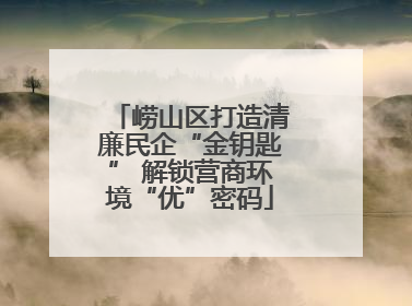 崂山区打造清廉民企“金钥匙” 解锁营商环境“优”密码