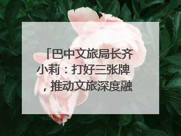 巴中文旅局长齐小莉：打好三张牌，推动文旅深度融合｜文旅局长说