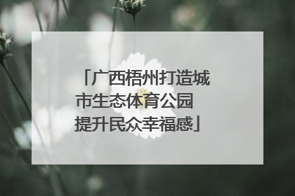广西梧州打造城市生态体育公园 提升民众幸福感