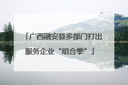 广西融安县多部门打出服务企业“组合拳”