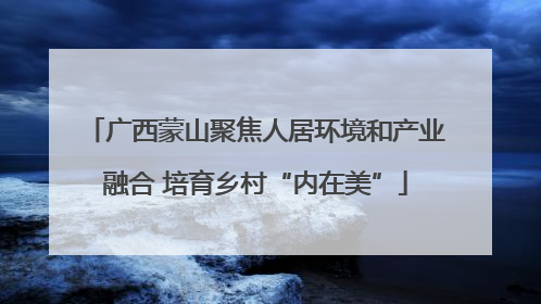广西蒙山聚焦人居环境和产业融合 培育乡村“内在美”
