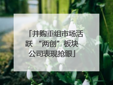 并购重组市场活跃 “两创”板块公司表现抢眼