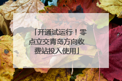 开通试运行！零点立交青岛方向收费站投入使用