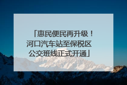 惠民便民再升级！河口汽车站至保税区公交班线正式开通