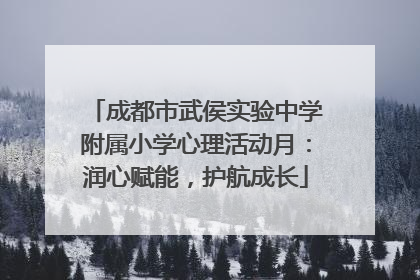 成都市武侯实验中学附属小学心理活动月：润心赋能，护航成长