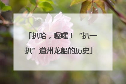 扒哈，喔嚯！“扒一扒”道州龙船的历史