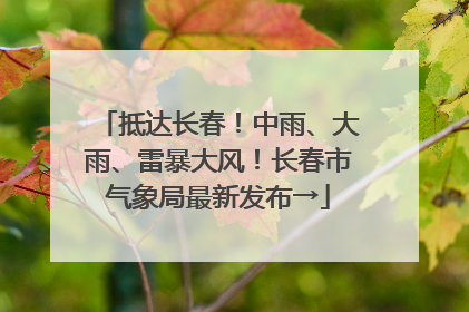 抵达长春！中雨、大雨、雷暴大风！长春市气象局最新发布→