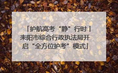 护航高考“静”行时丨耒阳市综合行政执法局开启“全方位护考”模式
