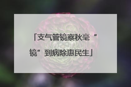支气管镜察秋毫“镜”到病除惠民生