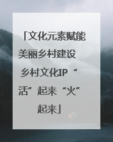 文化元素赋能美丽乡村建设 乡村文化IP“活”起来“火”起来