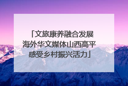 文旅康养融合发展 海外华文媒体山西高平感受乡村振兴活力