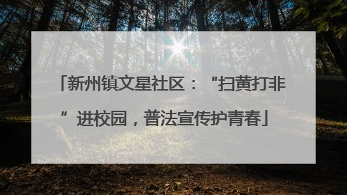 新州镇文星社区：“扫黄打非”进校园，普法宣传护青春