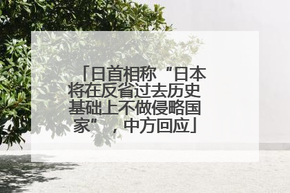 日首相称“日本将在反省过去历史基础上不做侵略国家”，中方回应