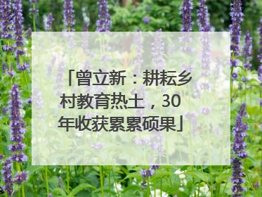 曾立新：耕耘乡村教育热土，30年收获累累硕果