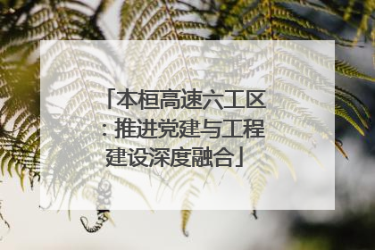 本桓高速六工区：推进党建与工程建设深度融合