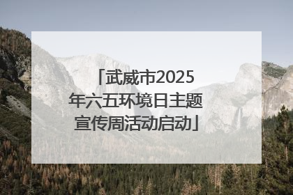 武威市2025年六五环境日主题宣传周活动启动