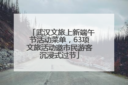 武汉文旅上新端午节活动菜单，63项文旅活动邀市民游客沉浸式过节