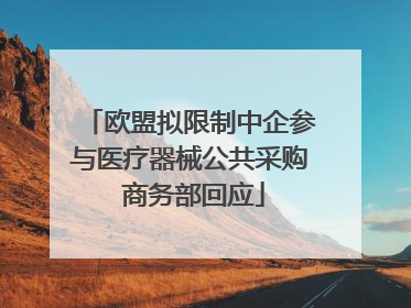 欧盟拟限制中企参与医疗器械公共采购 商务部回应