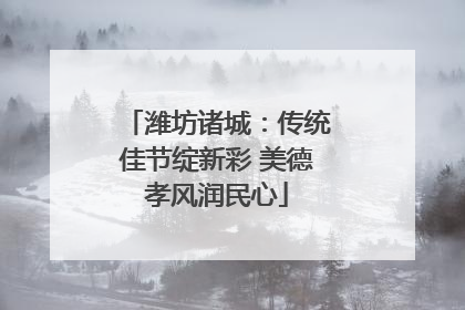潍坊诸城：传统佳节绽新彩 美德孝风润民心