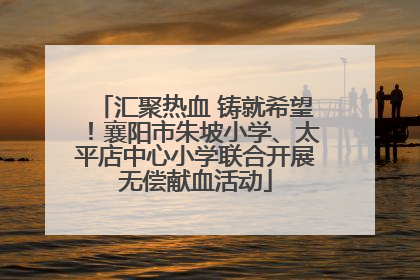 汇聚热血 铸就希望！襄阳市朱坡小学、太平店中心小学联合开展无偿献血活动