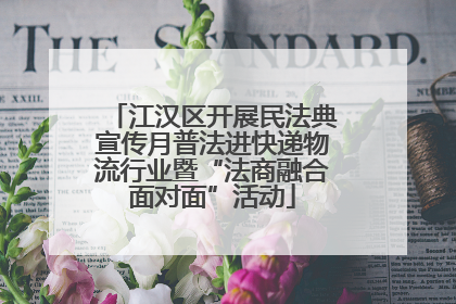 江汉区开展民法典宣传月普法进快递物流行业暨“法商融合面对面”活动
