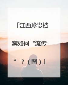 江西珍贵档案如何“流传”？（图）