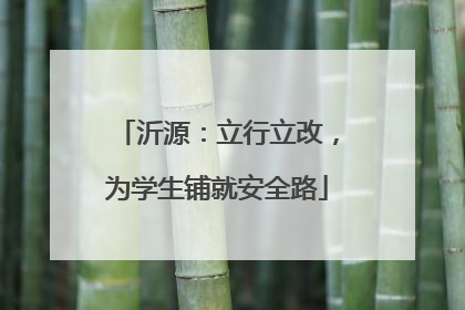 沂源：立行立改，为学生铺就安全路