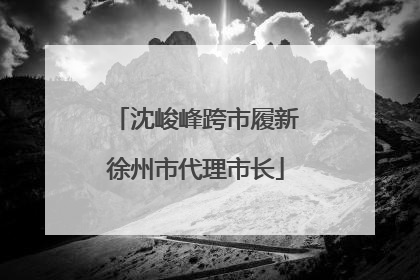 沈峻峰跨市履新徐州市代理市长