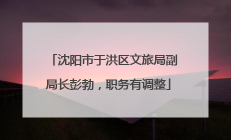 沈阳市于洪区文旅局副局长彭勃，职务有调整